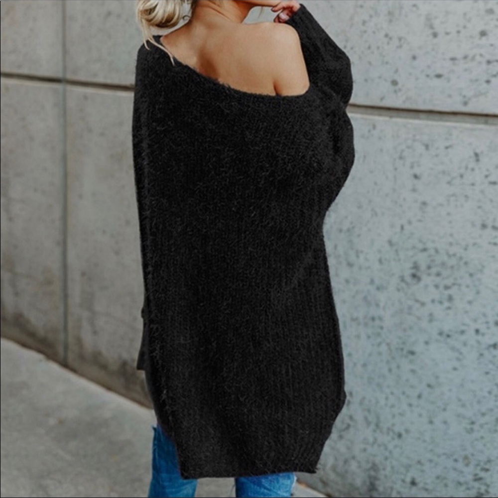 ! NOW HERE ! Mohair Off The Shoulder Sweater - Picture 3 of 5
